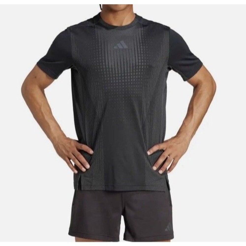 NWT $70 adidas Airchill Climacool+ Training Running T-Shirt Black JI8196 SZ M